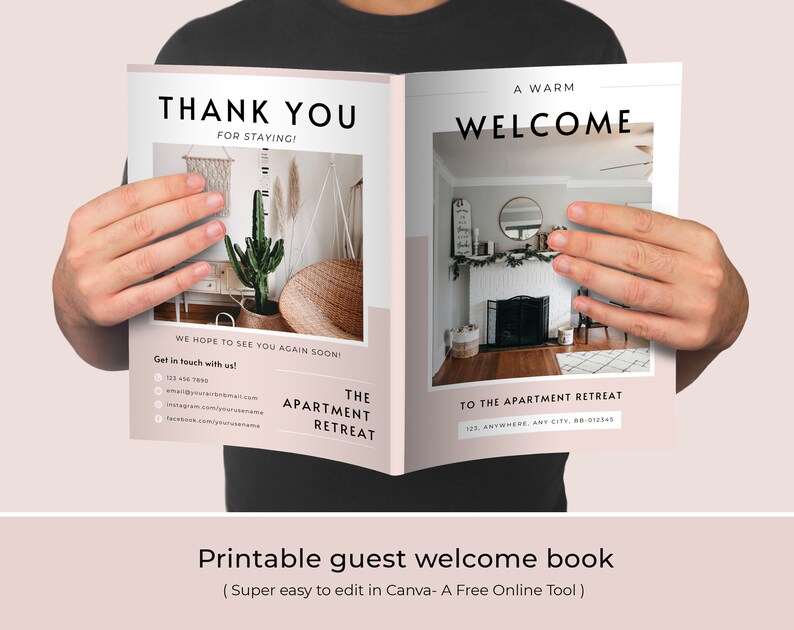 Airbnb Welcome Book Template Cabin, VRBO Welcome Book Template for Canva, Vacation Rental Welcome Book Template, Airbnb Welcome Mountain