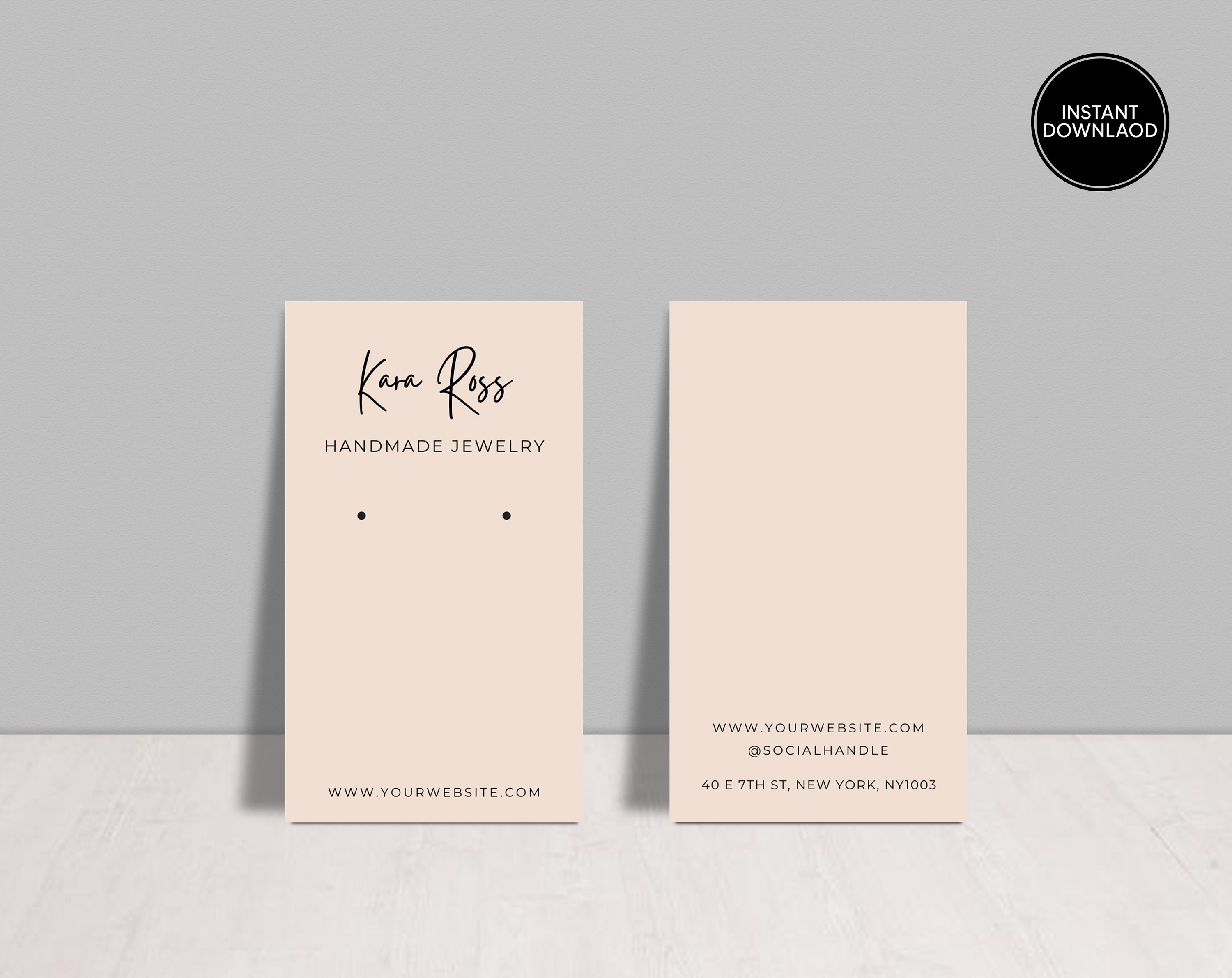 PRINTABLE Jewellery Display Template Jewelry Display Cards - Etsy