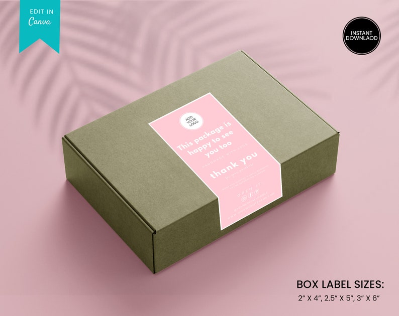 Editable Box Label Template Custom Packaging Labels Order Etsy