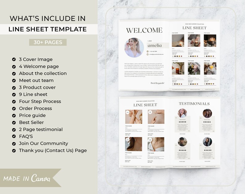 Editable Wholesale Line Sheet Template Wholesale Catalog Etsy