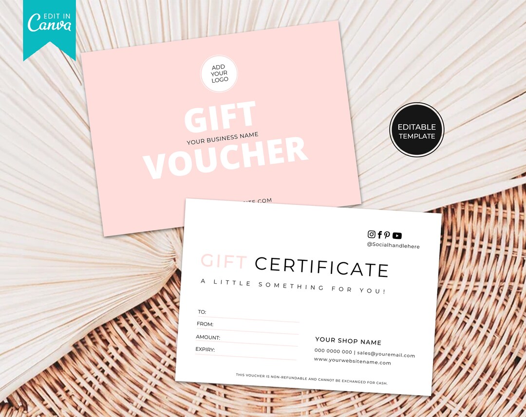 Gift Certificate Template Printable Gift Voucher Template - Etsy