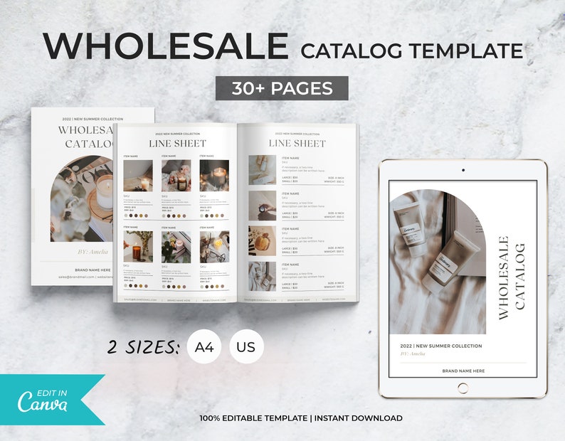 Editable Wholesale Line Sheet Template Wholesale Catalog Etsy