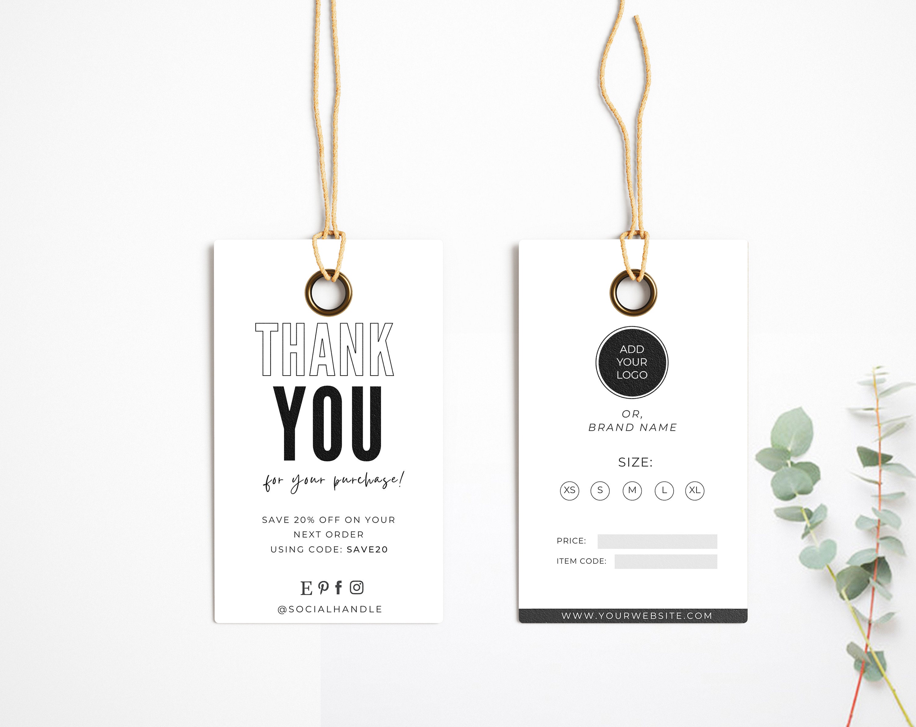 Editable Clothing Hang Tag Template Clothing Tags Hang Tag Etsy