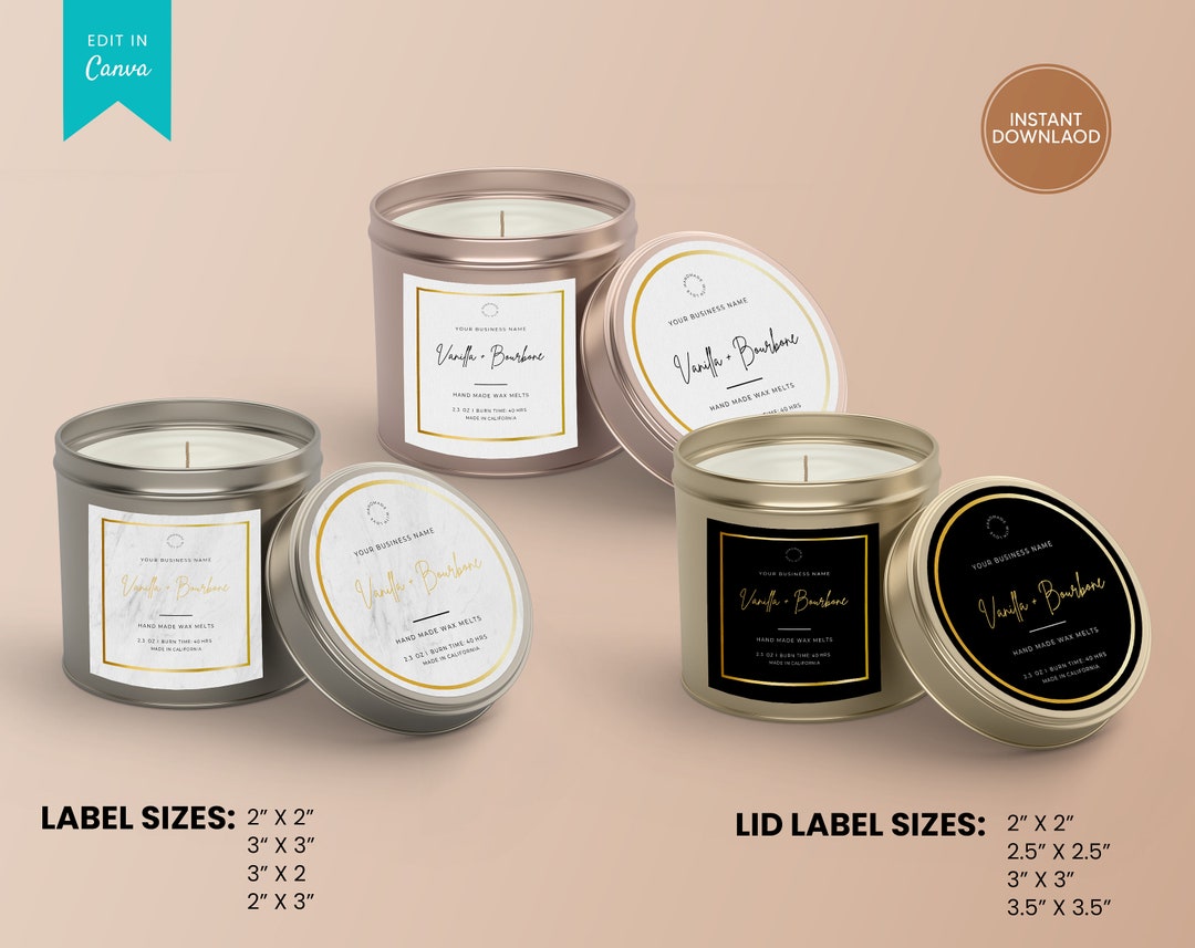 Minimal Candle Label Template, Editable Candle Labels, Printable Candle ...