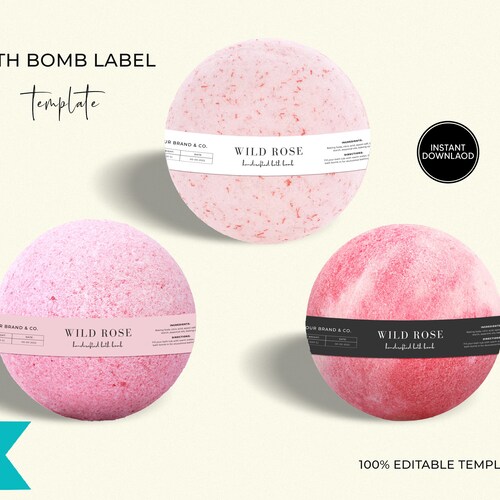 Bath Bomb Label Template Printable Minimalist Bath Bomb Belly Etsy Canada