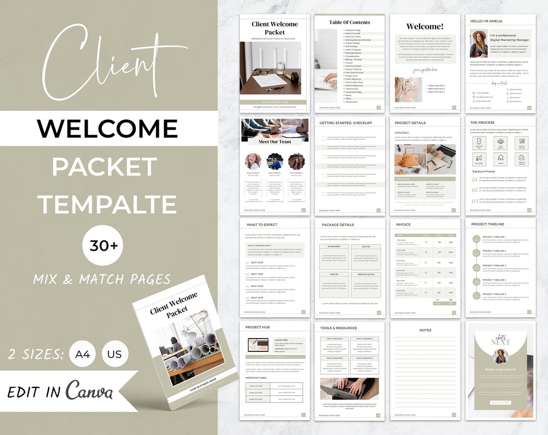 Example New Business Packet Client Welcome Packet Template, Client Onboarding Pack, New Client ...