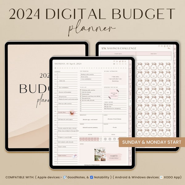 Digital Budget Planner, Portrait Budget Planner, Finance Tracker, Finance Planner, Digital Budget, Digital Budget Planner,GoodNotes Planner
