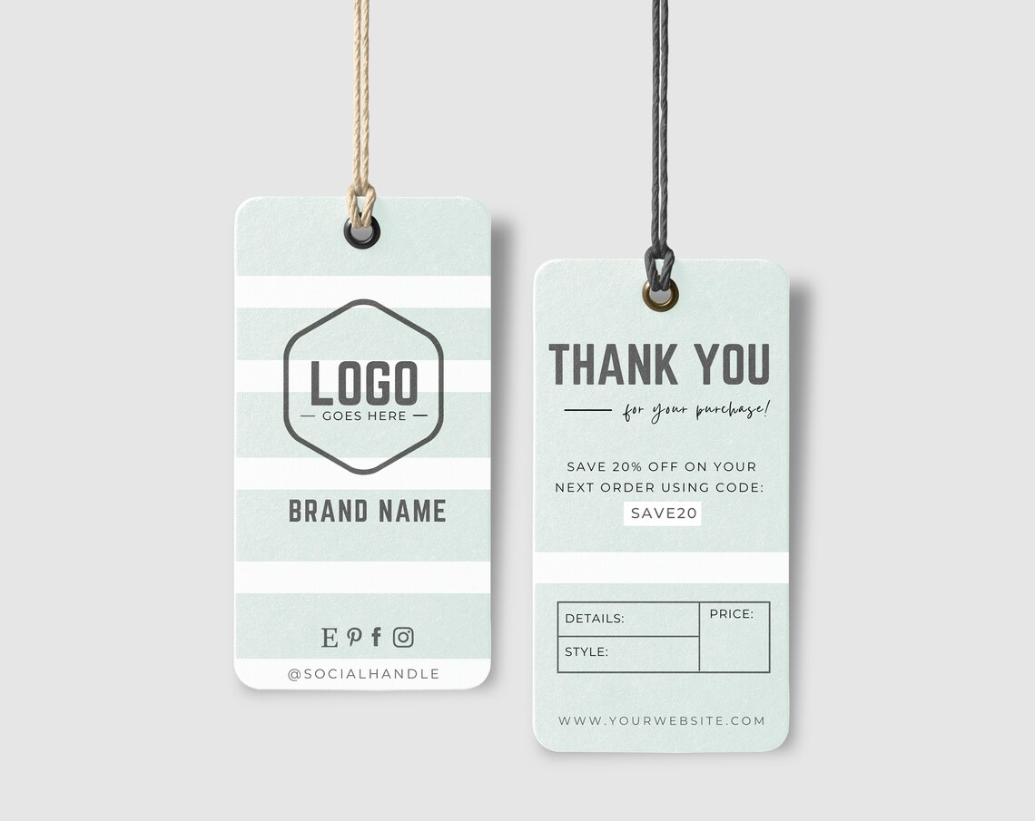 Editable Clothing Hang Tag Printable Clothing Price Tag Etsy