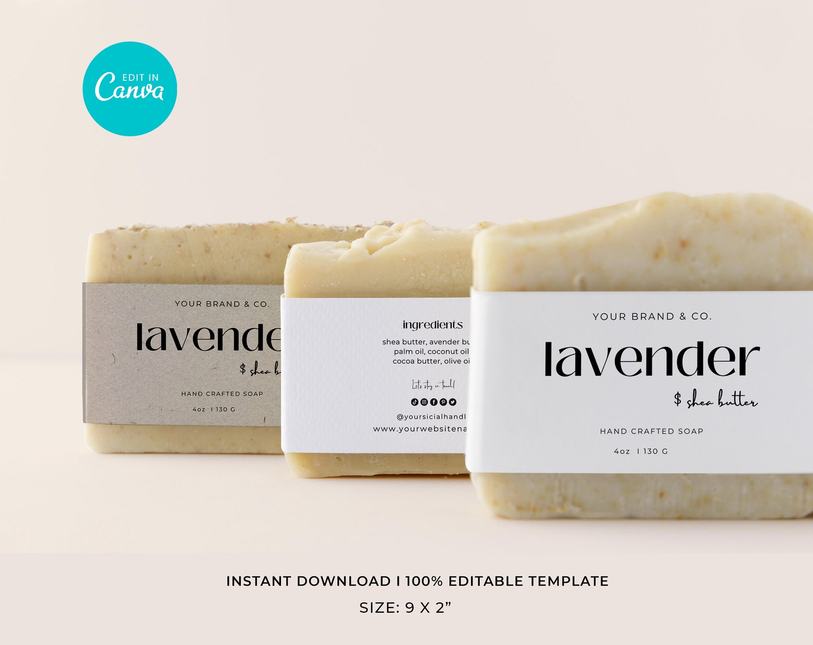 Editable Soap Label Template Custom Wrap Whipped Soap Label | Etsy