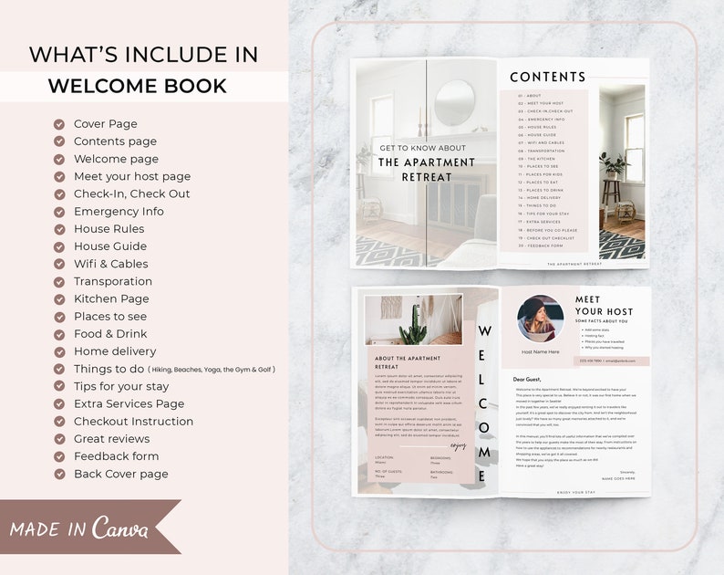 Welcome Book Template, Airbnb Welcome Guide, Editable Canva Air bnb House manual, Superhost eBook, Host signs, Signage, VRBO Vacation Rental