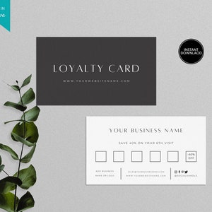 Printable Loyalty Card Template, Beauty Loyalty Card, Editable Rewards Card, Nail Salon Loyalty Card, Customer Rewards Cards, Loyalty card