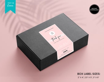 Editable Box Label Template, Custom Packaging Labels, Order Packaging  Seal Sticker, Printable Parcel Sticker, Shipping Label, Box seal