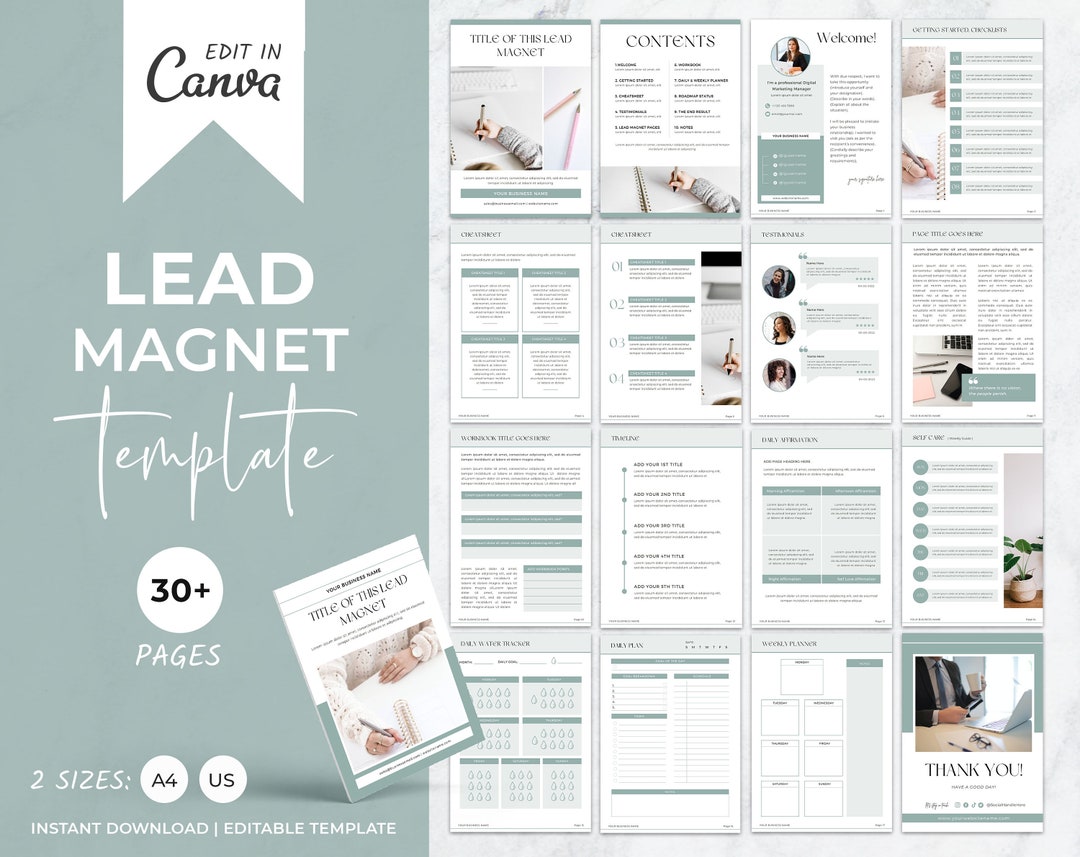 Lead Magnet Template, Editable Workbook Template, Coaching Ebook ...