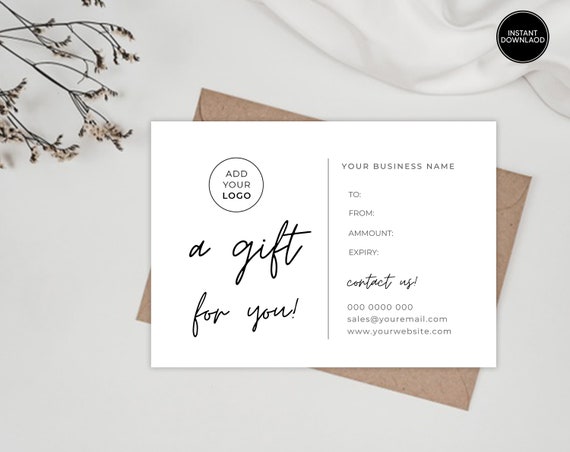 Gift Certificate Template Printable Gift Voucher Template | Etsy