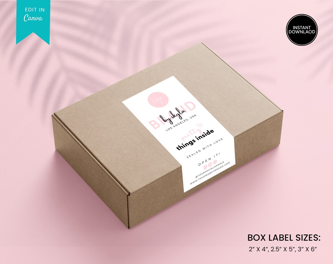 Printable Box Label Template Custom Packaging Labels Order - Etsy
