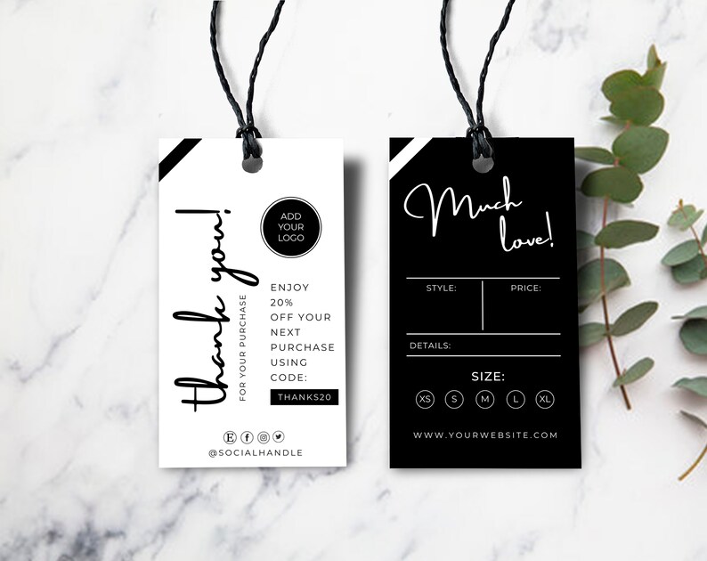 Small Business Price Tag Template Editable Clothing Hang Tag Etsy