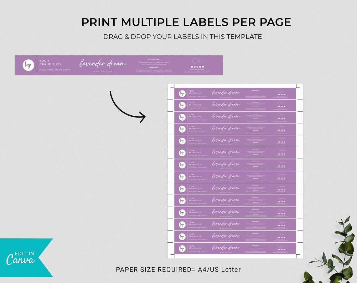Editable Bath Bomb Label Template Printable Bath Bomb Label - Etsy
