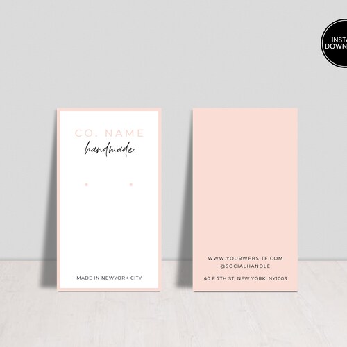 PRINTABLE Earring Card Template Editable Earring Display | Etsy
