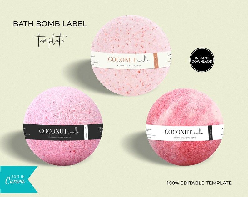 Editable Bath Bomb Label Template Printable Belly Band Bath Etsy