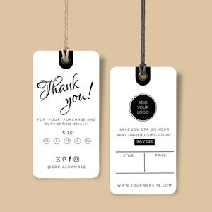 Small Business Price Tag Template | Editable Clothing Hang Tag Printable | Clothing Hang Tag | Custom Hang Tags | Clothing Labels T16