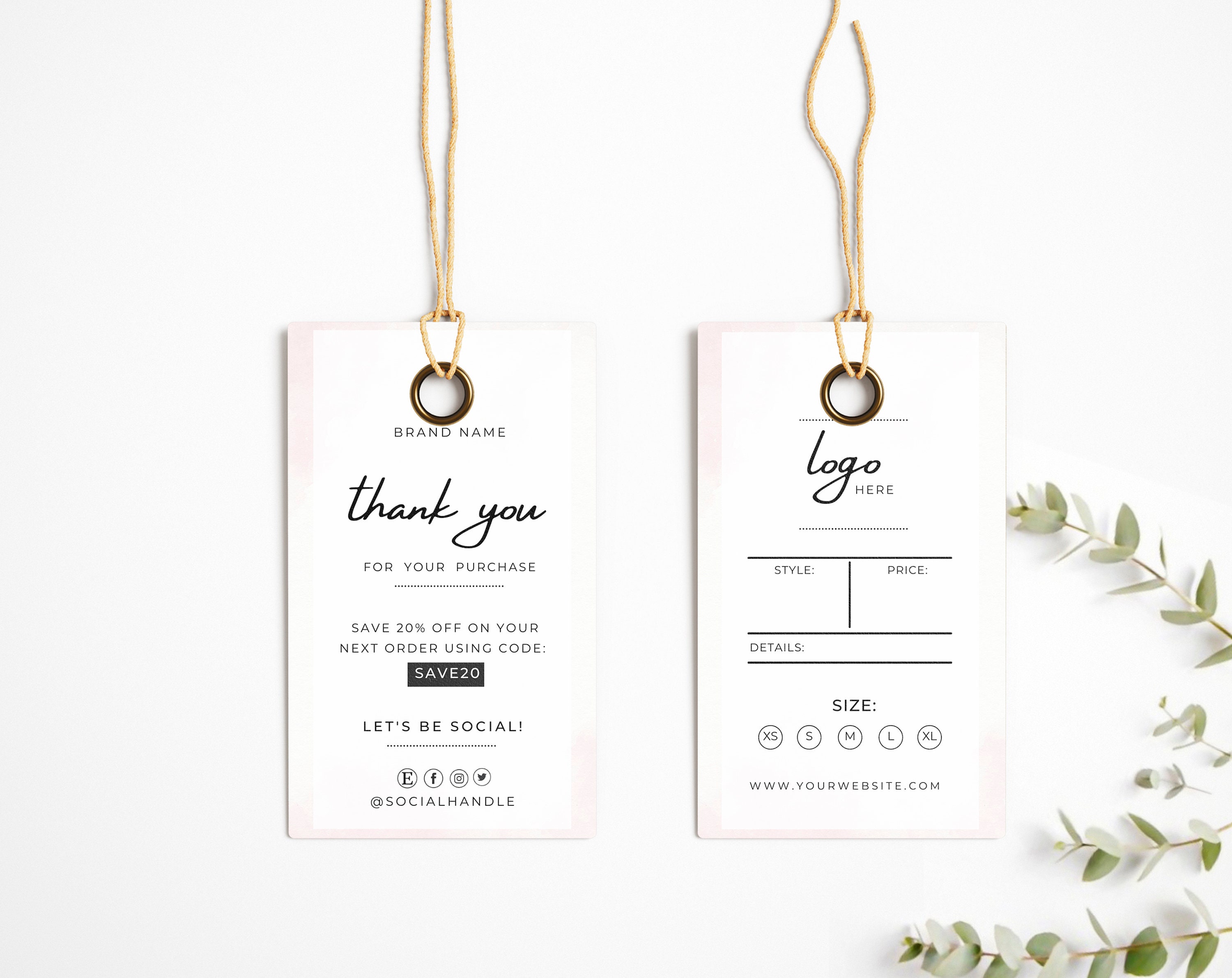 Small Business Price Tag Template Editable Clothing Hang Tag Printable Clothing  Hang Tag Custom Hang Tags Clothing Labels T16 