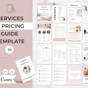 Service and Pricing Guide Template Canva | New Client Welcome Guide | Virtual Assistant Packet | Client Onboarding | Business Proposal