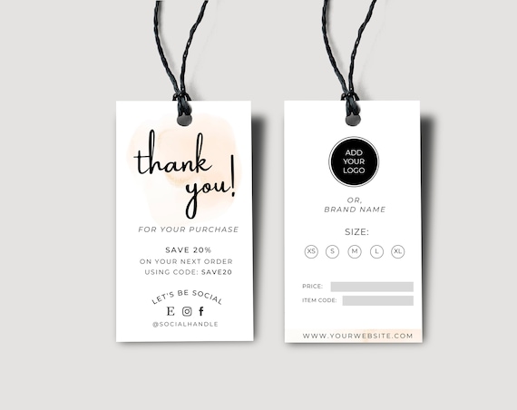  Custom Clothing Label Tags, Custom Hang Tags, Personalized  Your Logo and Text Price Tags, Jewelry Hang Tags Labels, Printable Hang Tags  with Your Design (1 x 3.5 inch) : Office Products