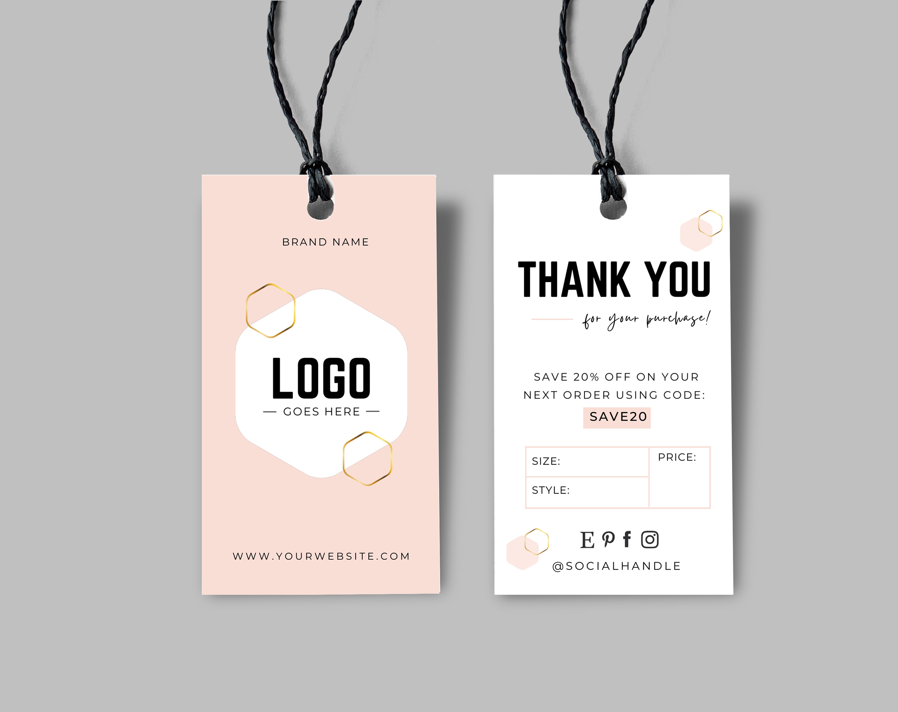 Small Business Price Tag Template Editable Clothing Hang Tag Printable Clothing  Hang Tag Custom Hang Tags Clothing Labels T16 
