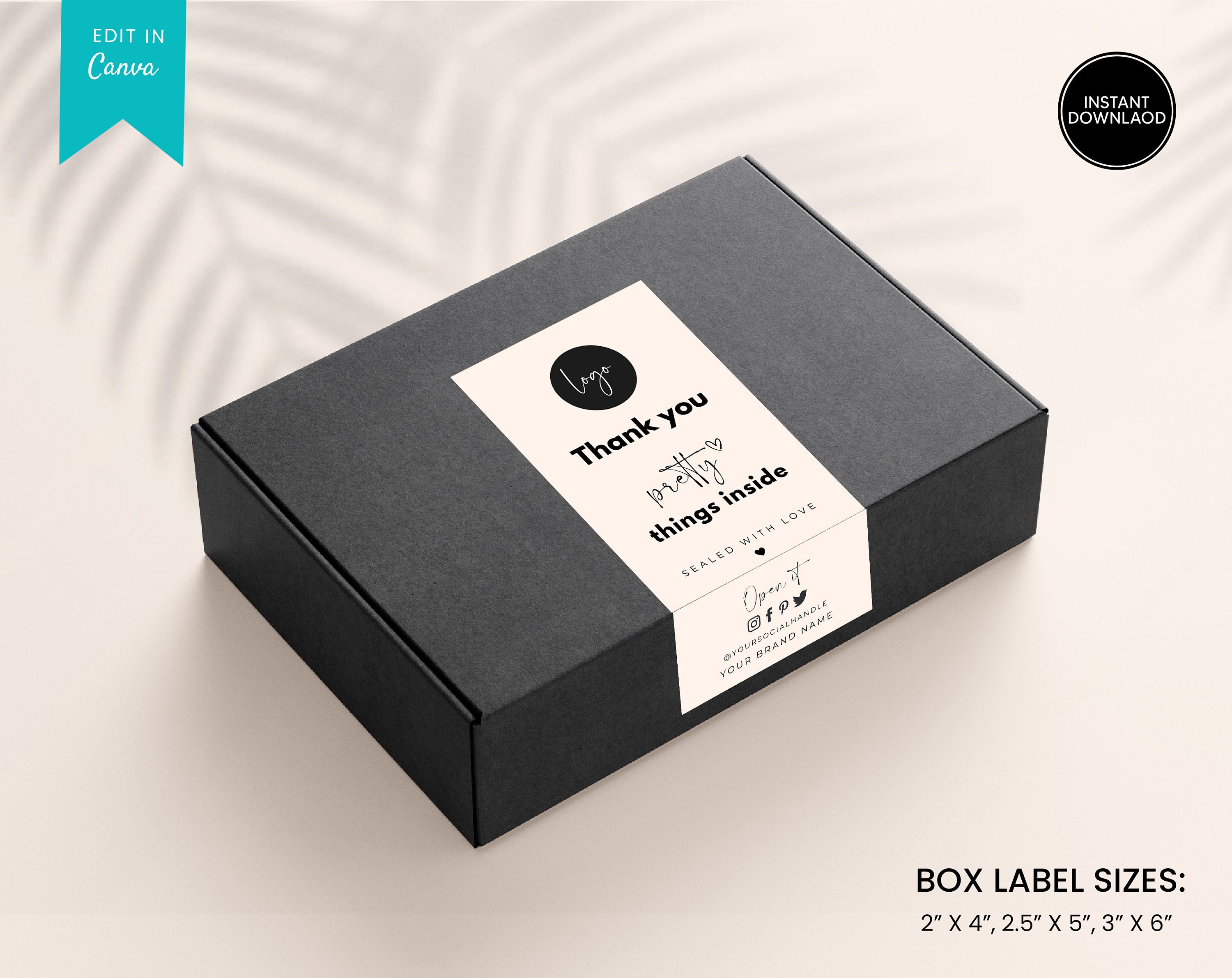 Printable Box Label Template Custom Packaging Labels Order Etsy