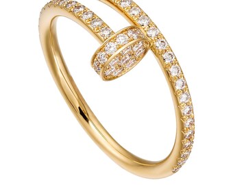 cartier nail ring with diamonds