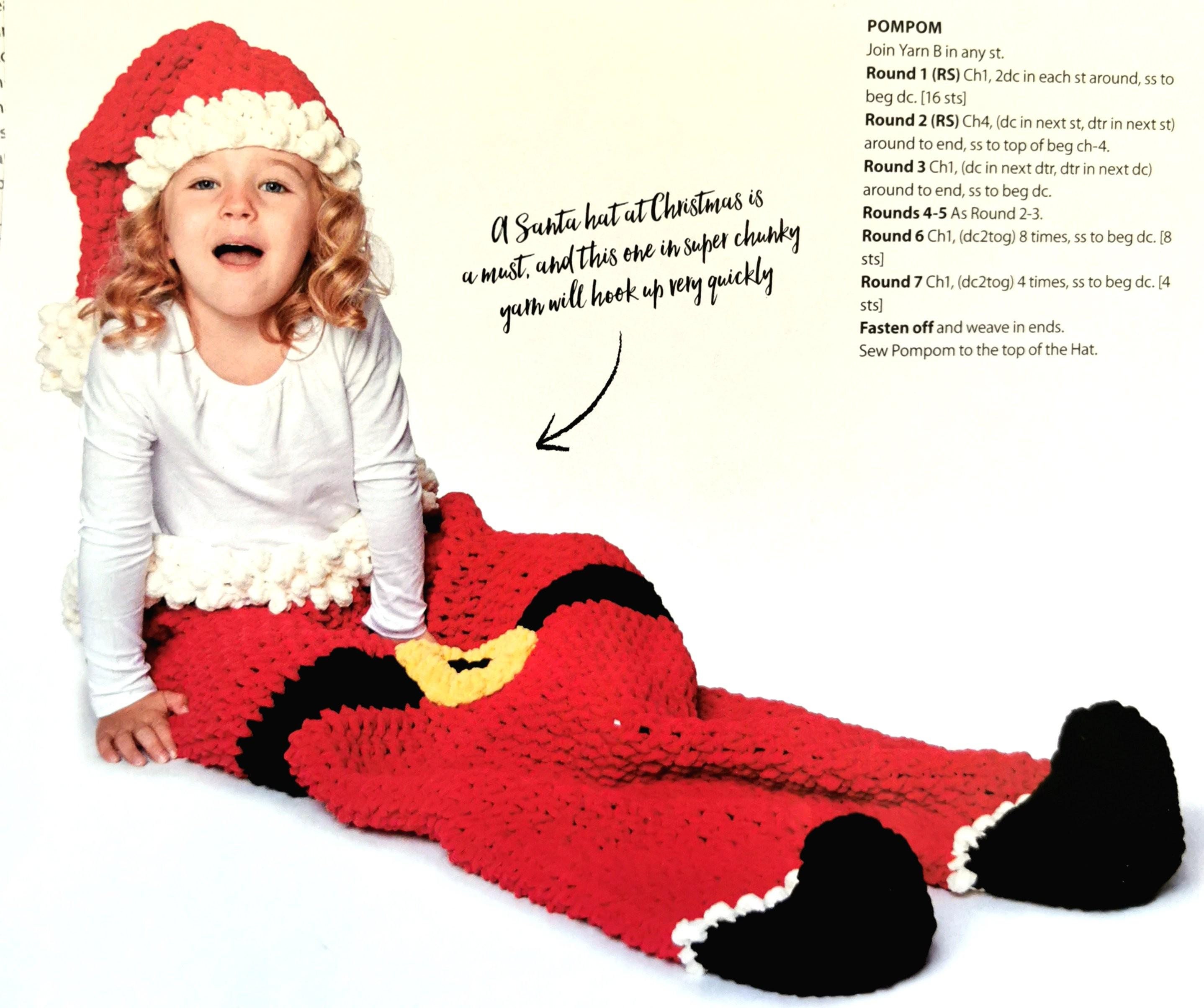 30 Cozy Sack Hat Crochet Patterns for Winter, Gifts, and Photo Props 27 Christmas Santa Sack and Hat Pattern