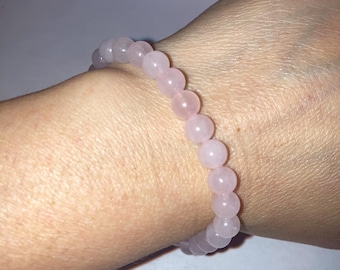 Aphrodite Goddess Madagascar Rose Quartz Natural Genuine Healing Crystal Bracelet Heart Chakra