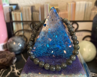 Triple Goddess 6MM Crystal Bracelet Labradorite Natural Genuine Healing & Protection