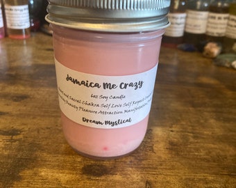 6oz Jamaica Me Crazy IntentionalSoy Candle Heart and Sacral Chakra Self Love Self Respect Beauty Pleasure Attraction Manifestation