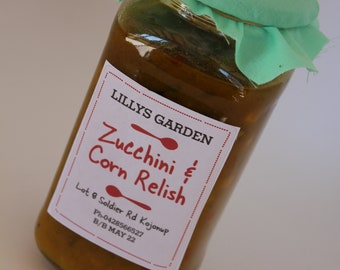 Zucchini Corn Relish - Generous 375ml Jars