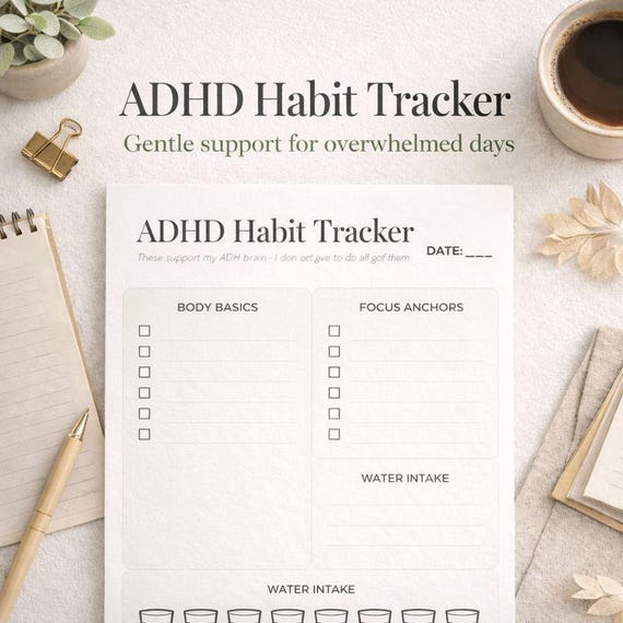 ADHD Habit Tracker Printable | Executive Function Support (PDF)