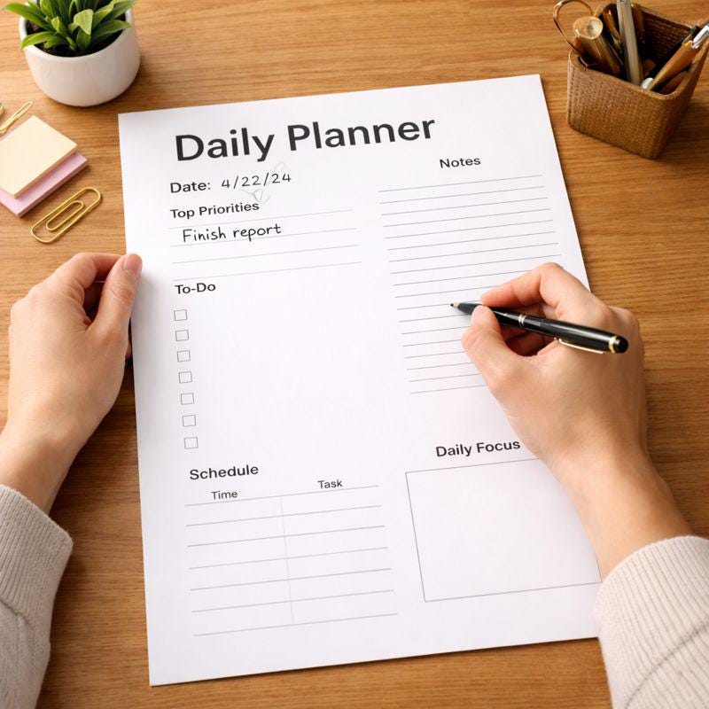 Minimalist Daily & Weekly Planner Set | Printable PDF (instant Download ...