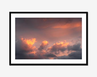Clouds, Sunset Glacier National Park Art Print, Montana