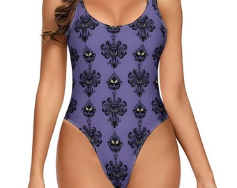 one piece swimsuit , Haunted Mansion Swimsuit , Disney Swimwear , goth swimwear, goth swimsuit