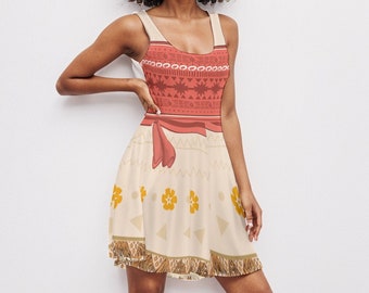 Moana Dress | Disney Princess Costume for Run Disney | Disney Bound Skater Dress,Disney Halloween Costume