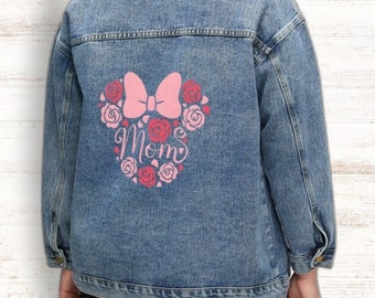 Regalo de mamá, chaqueta de mezclilla de Minnie para mujer, chaqueta de mamá de Disney, chaqueta de jean,