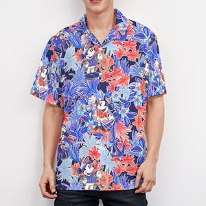 Disney Cruise Hawaiian Button‑Up,Disney Hawaiian Shirt , Mickey Hawaiian Shirt for Disney Cruise ,