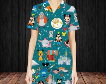 Mickey Pajama set, magic kingdom pajamas set, disney lounge and sleepwear