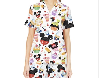 Disney Snacks Pajama Set - Mickey Lounge and Sleepwear  set - Disney Gift for Her