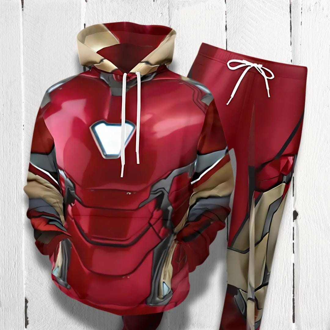 Iron Man Pullover Hoodie and Pants Set ,iron Man Cosplay, Marvel