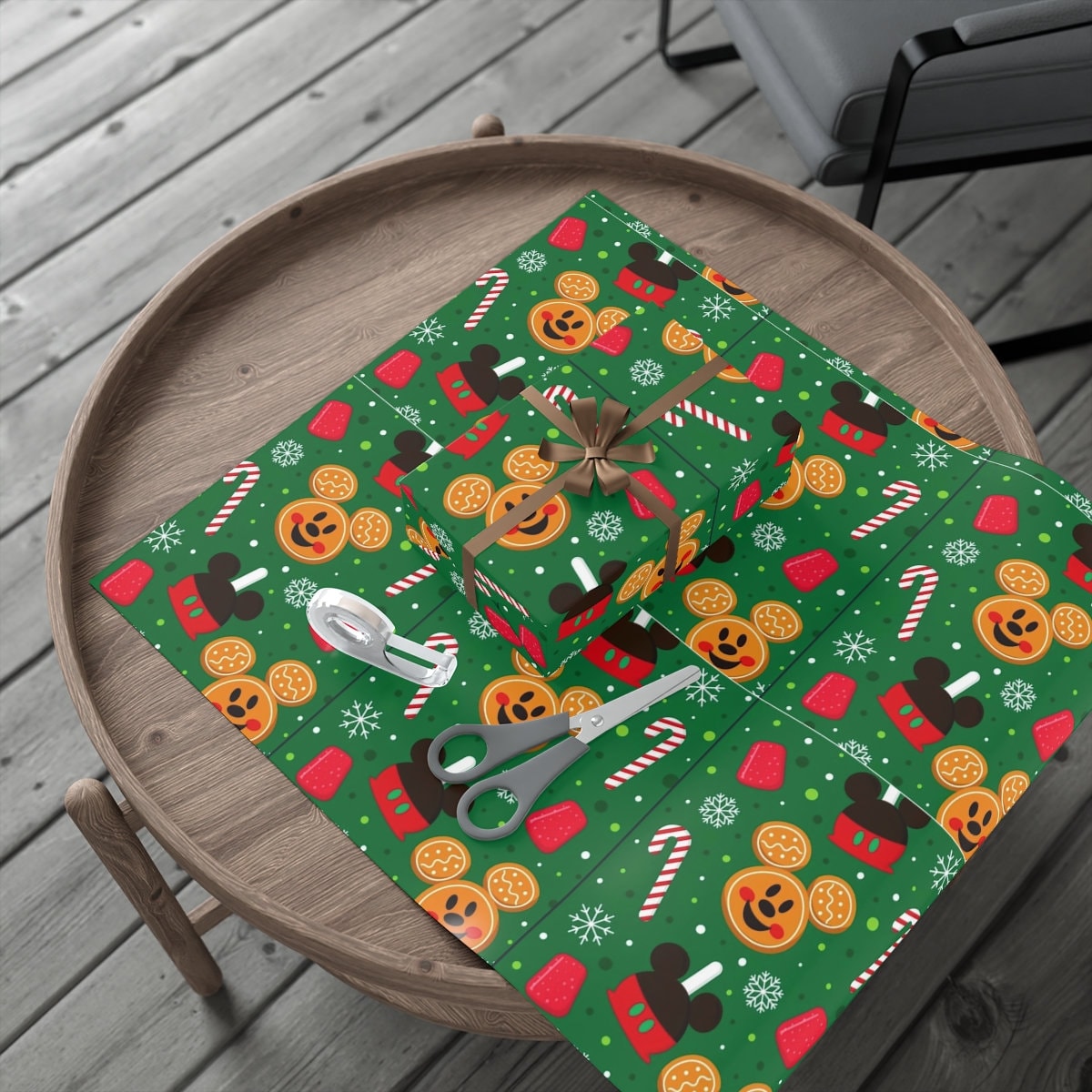 Mickey Christmas Gift Wrap Papers Disney gift wrap gingerbread gift