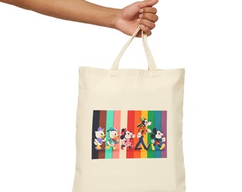 Bolso de mano de lona de algodón del Orgullo de Disney - Tote de compras colorido del Orgullo LGBT