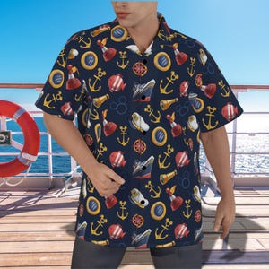 Disney Cruise Hawaiian Shirt , Cotton Hawaiian Shirt , Disney Hawaiian Shirt for Cruises ,Cotton button shi