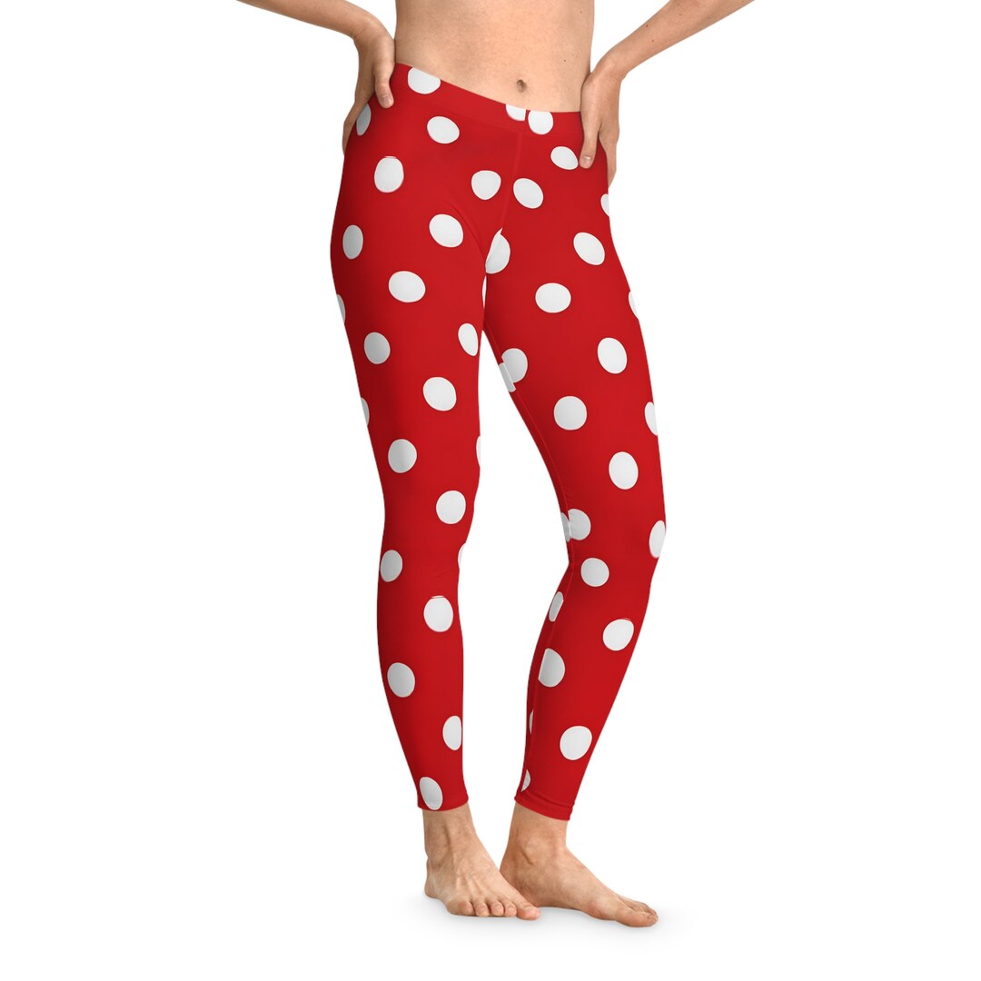 Minnie Mouse Polka Dot Stretchy Yoga Leggings Etsy