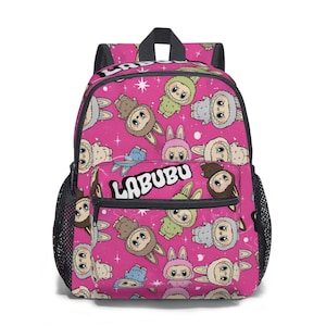 Labubu Backpack, Labubu Canvas backpack, Labubu School Backpack 12in,